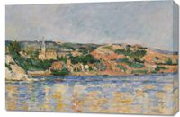Obraz 90x60cm Village at the Water's Edge, Paul Cezanne Vintage