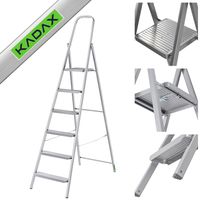 KADAX Drabina Stalowa 6 Stopniowa Uniwersalna Jednostronna Składana Domowa