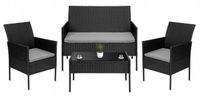 ZESTAW MEBLI OGRODOWYCH TECHNORATTAN KOMPLET SOFA FOTELE STOLIK KAWOWY