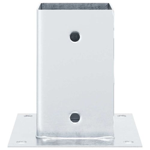 Podstawy słupków kwadratowe 4 szt. Srebrne Stal ocynkowana na Arena.pl