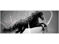 100X40CM ZEGAR CZARNO BIAŁY KOŃ GMENTARYZACJA JAKUB BANAŚ OBRAZ