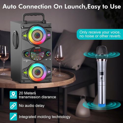 GŁOŚNIK BEZPRZEWODOWY BLUETOOTH PILOT TF LED AUX Przenośny Tomproad A52 60W na Arena.pl