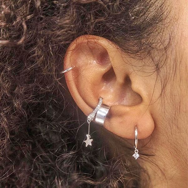 MD srebrna nausznica kolczyk łańcuszek S925 | M2 zdjęcie 9