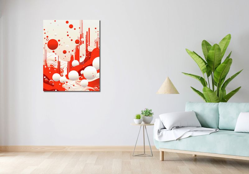 Obraz 70x90cm Krwiście Czerwone Wibracje zdjęcie 2