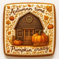 CIASTKO LUKROWANE PUMPKIN OLD HAUS ROZ.S KWADRAT JESIEŃ RĘCZNIE ROBIONE