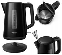 DUŻY CZAJNIK ELEKTRYCZNY PHILIPS HD9318/20 2200W 1,7l CZARNY NOWOCZESNY