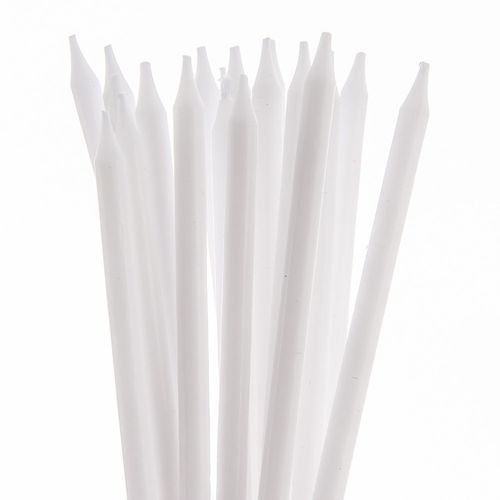 12X Świeczki do Tortu Urodzinowe Białe Długie Wbijane Podstawki 14,5 cm na Arena.pl