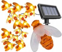 GIRLANDA LAMPKI SOLARNE PSZCZOŁY ZESTAW LAMPEK 20 LED OGRODOWE PSZCZÓŁ