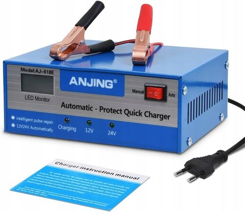 PROSTOWNIK SAMOCHODOWY DO AKUMULATORÓW 12V 24V 12A na Arena.pl