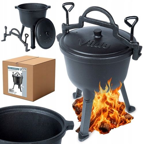 Kociołek ŻELIWNY VILDE 4L na ognisko garnek myśliwski węgierski grill na Arena.pl