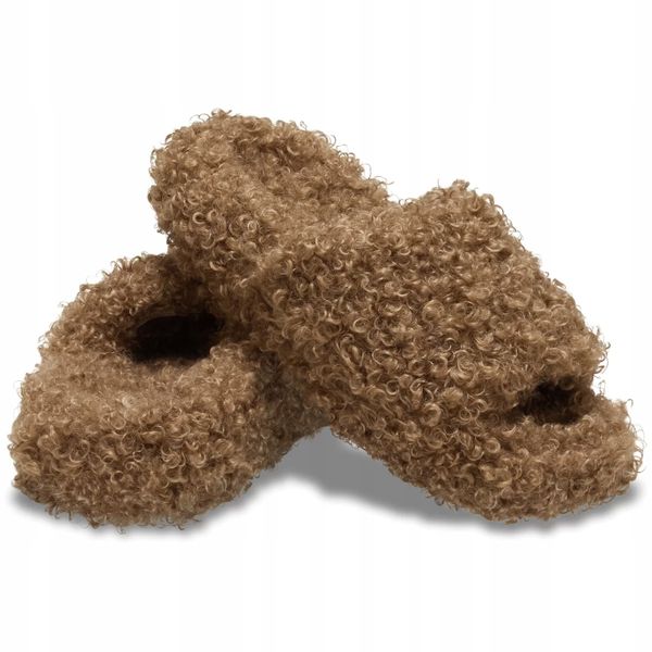 Damskie Ocieplane Buty Klapki Crocs Classic Dodle Fur Lined Slide 39-40 zdjęcie 1