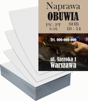 Ulotki A4 reklamowe firmowe 100szt projekt w cenie NAPRAWA OBUWIA