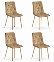 Krzesło LIBRA - brązowy aksamit / nogi kolor drewna x 4