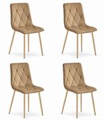 Krzesło LIBRA - brązowy aksamit / nogi kolor drewna x 4