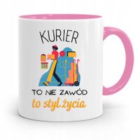 Kubek Różowy Dla Kuriera To Styl Życia Prezent Z Nadrukiem Ze Zdjęciem