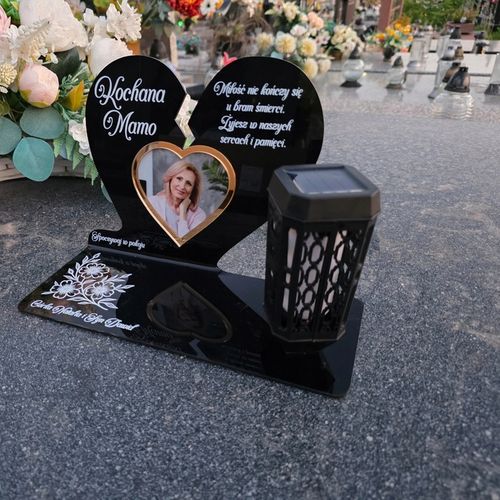 WIECZNY ZNICZ SOLARNY LED Ze Zdjęciem Cmentarz dla Mamy Taty Babci Dziadka na Arena.pl