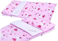 ŚPIWÓR bawełniany BOBO 155x70cm  zima/lato RÓŻOWY W KOTKI