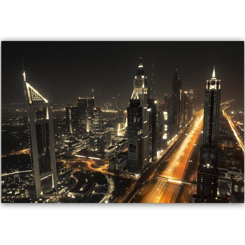Obraz na płótnie - Canvas, Panorama Dubaju nocą 90x60 na Arena.pl