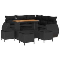 Zestaw Sof na Ogród 9 pcs Czarny polirattan