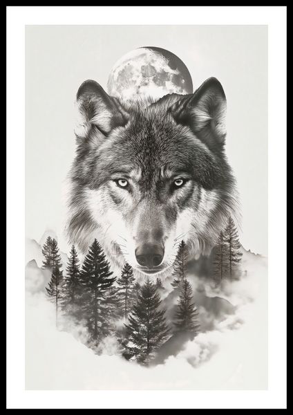 Plakat 40x60cm Wilczy Duch Lasu zdjęcie 3