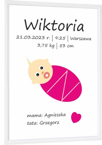 METRYCZKA DLA DZIECKA NARODZINY CHRZEST + RAMKA !SUPER PREZENT! HIT ! na Arena.pl