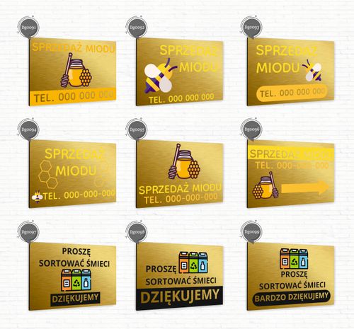 Tabliczka znak informacyjny 30x20 Złota MIJESCE PRYWATNE Nierdzewna na Arena.pl