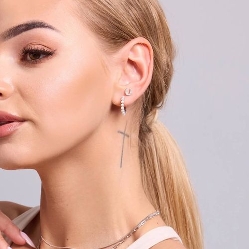 srebrne kolczyki koła z perełkami - kdn6484 na Arena.pl