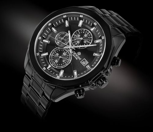 zegarek męski giewont chronograph sapphire czarny gw7290-b1 na Arena.pl