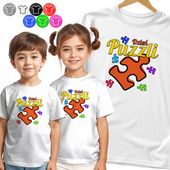 KOSZULKA DZIECIĘCA - PUZZLE NA DZIEŃ PUZZLI DNI SZKOLNE - 134 M