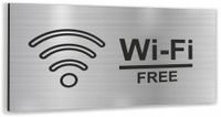 Tabliczka nierdzewna DARMOWE FREE WI-FI Tablica SREBRNA informacyjna NADRUK