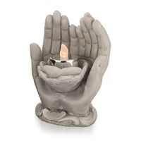 Dekoracja Nagrobna Figurka Dłonie z Gipsu + Lampka LED GRATIS