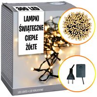 LAMPKI CHOINKOWE 300LED 21,7m Zewnętrzne Wewnętrzne Świąteczne BIAŁE CIEPŁE