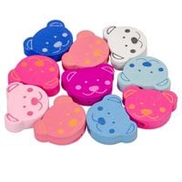 Drewniane koraliki MIŚ 20x25mm mix 10szt.