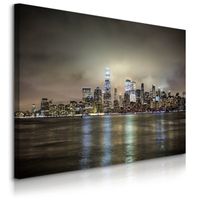 Obraz Do Salonu Sypialni Panorama Nowego Jorku Nocą Abstrakcja 70cm x 50cm