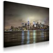 Obraz Do Salonu Sypialni Panorama Nowego Jorku Nocą Abstrakcja 70cm x 50cm