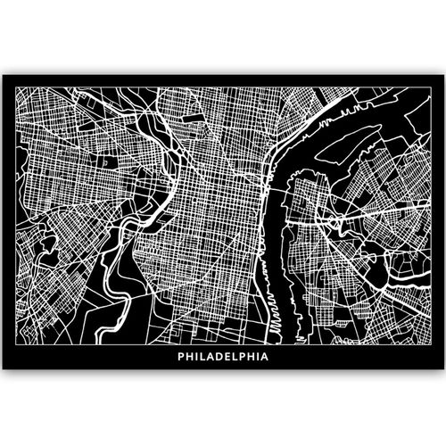 Deco Panel, Plan miasta Filadelfia 120x80 na Arena.pl