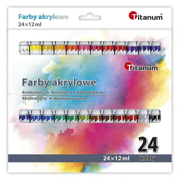 Farby akrylowe 24 kolory 12ml w tubce Wb zdjęcie 1