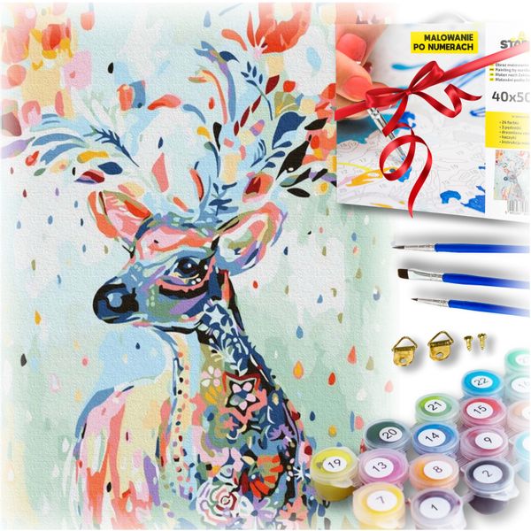 Zestaw do malowania po numerach - jelonek zdjęcie 1