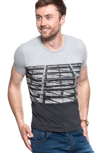 WRANGLER COLLAB TEE MID GREY MEL W7B05D337 S na Arena.pl