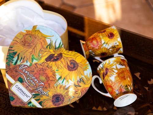 Kpl. 2 kubków w sercu - V. van Gogh, Słoneczniki (CARMANI) na Arena.pl