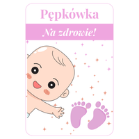 Naklejki na butelki IMPREZA PĘPKOWE 70X50mm WERSJA IT'S A GIRL 30 szt