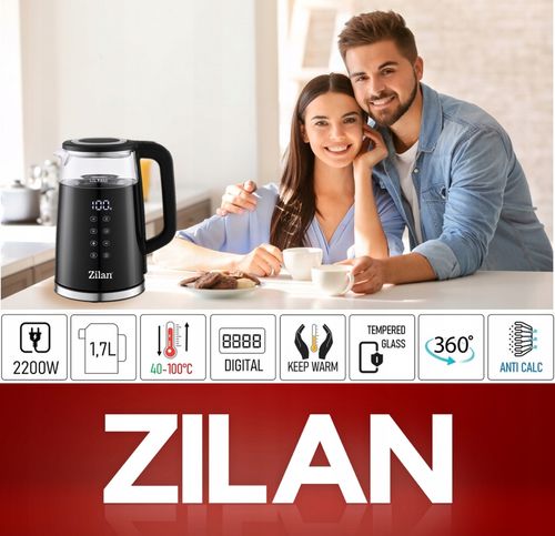 CZAJNIK ELEKTRYCZNY REGULACJA TEMPERATURY DIGITAL 40°C - 100°C 1,7L 2200W na Arena.pl
