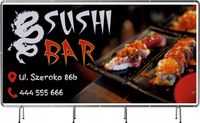 BANER REKLAMOWY 200x100 cm plandeka duży wybór SUSHI BAR kuchnia azjatycka