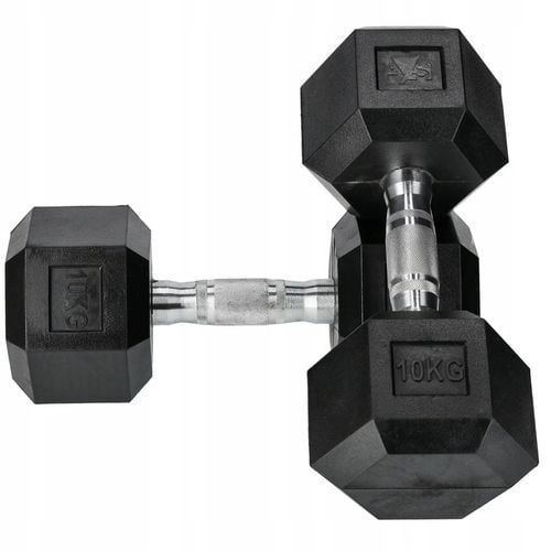 HANTEL ŻELIWNY OGUMOWANY CIĘŻAREK HEX 10KG SOLIDNY WYTRZYMAŁY STALOWY PRO na Arena.pl