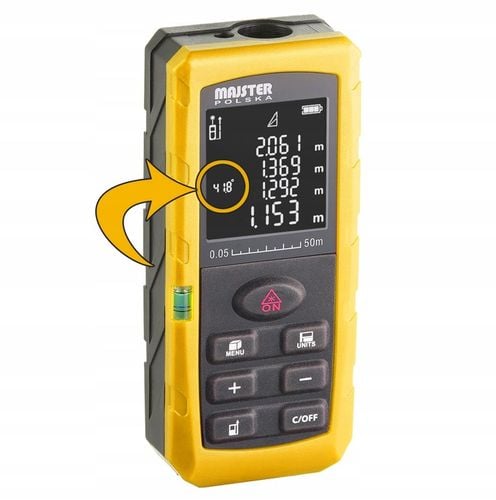 DALMIERZ LASEROWY MIERNIK ODLEGŁOŚCI CYFROWY 50M POZIOMICA KĄTOMIERZ na Arena.pl