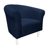 Fotel Milo Mikrofaza 16 granatowy nogi 15 białe