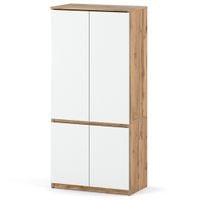 Szafa Do Przedpokoju Z Półkami 80cm Garderoba Drążek Posti Dąb Wotan Biała