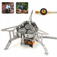 Doskonała MINI kuchenka turystyczna gazowa na kartusze z adapterem 5800W