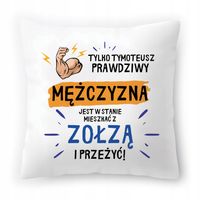 Poduszka Dla Tymoteusza Na Urodziny Ze Zdjęciem Na Prezent Biała 40X40 Cm
