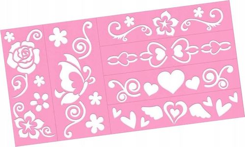 STUDIO TATUAŻU BROKATOWE TATUAŻE zestaw kryształki, szablony , markery na Arena.pl